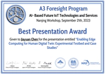 I gave a presentation at 2023 A3 Foresight Program Workshop!